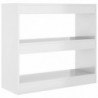 Bücherregal/Raumteiler Hochglanz-Weiß 80x30x72 cm