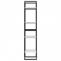 Bücherregal 4 Fächer Weiß 40x30x140 cm Spanplatte