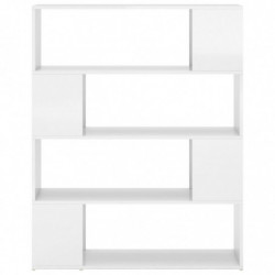 Bücherregal Raumteiler Hochglanz-Weiß 100x24x124 cm