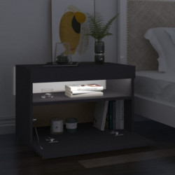 Nachttisch mit LED-Leuchten Grau 60x35x40 cm Spanplatte