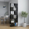Bücherregal Raumteiler Hochglanz-Schwarz 60x24x186 cm