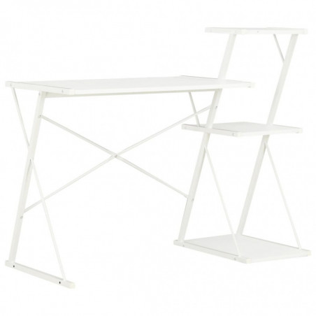 Schreibtisch mit Regal Weiß 116×50×93 cm