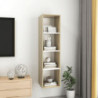 TV-Wandschrank Sonoma-Eiche und Weiß 37x37x142,5 cm Spanplatte