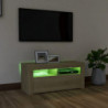 TV-Schrank mit LED-Leuchten Sonoma-Eiche 90x35x40 cm
