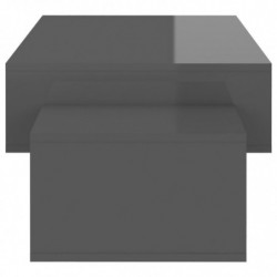 Couchtisch Hochglanz-Grau 105x55x32 cm Spanplatte