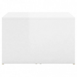 3-tlg. Satztisch-Set Hochglanz-Weiß 60x60x30 cm