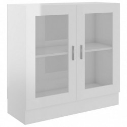 Vitrinenschrank Hochglanz-Weiß 82,5x30,5x80 cm Spanplatte