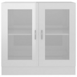 Vitrinenschrank Hochglanz-Weiß 82,5x30,5x80 cm Spanplatte