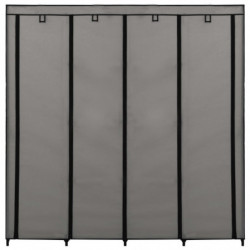 282448 Wardrobe with 4 Compartments Grey 175x45x170 cm