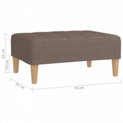 Fußhocker Taupe 78x56x32 cm Stoff