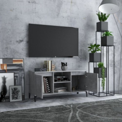 TV-Schrank mit Metallbeinen Betongrau 103,5x35x50 cm
