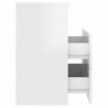 Nachttisch Hochglanz-Weiß 50x32x60 cm
