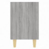 Nachttische mit Massivholz-Beinen 2 Stk. Grau Sonoma 40x30x50cm