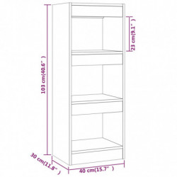 Bücherregal/Raumteiler Weiß 40x30x103 cm Spanplatte