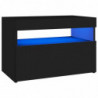 TV-Schrank mit LED-Leuchten Schwarz 60x35x40 cm