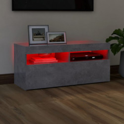 TV-Schrank mit LED-Leuchten Betongrau 90x35x40 cm