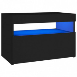 Nachttisch mit LED-Leuchten Schwarz 60x35x40 cm Spanplatte