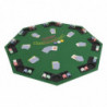 8-Spieler Poker Tischauflage Faltbar 4-fach Achteckig Grün