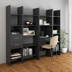 Bücherregal Grau 60x35x180 cm Spanplatte