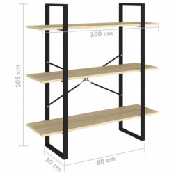 Bücherregal Sonoma-Eiche 100x30x105 cm Spanplatte