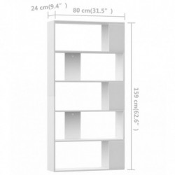 Bücherregal/Raumteiler Weiß 80×24×159 cm Spanplatte