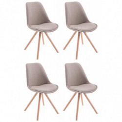 4er Set Stühle Toulouse Stoff Natura Rund