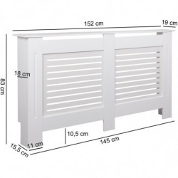 Design Heizkörperverkleidung WL5.746 Weiß Matt Lackiert 152x83x19 cm