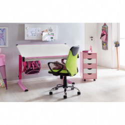 Kinder-Schreibtischstuhl TERNI Schwarz Limette für Kinder ab 6 mit Lehne