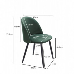 Esszimmerstuhl 2er Set Grün Samt Gepolstert