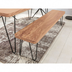 Esszimmer Sitzbank BAGLI Massiv-Holz Akazie 120 x 45 x 40 cm Holz-Bank Natur-Produkt Küchenbank im Landhaus-Stil