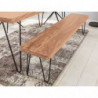 Esszimmer Sitzbank BAGLI Massiv-Holz Akazie 120 x 45 x 40 cm Holz-Bank Natur-Produkt Küchenbank im Landhaus-Stil