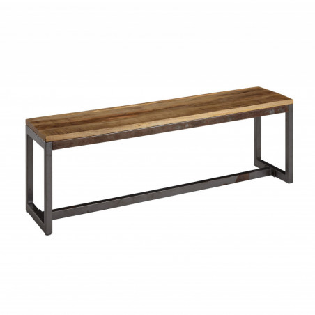 Esszimmerbank 120 x 46 x 45 cm Mango Massivholz / Metall Holzbank Vintage