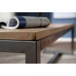 Esszimmerbank 120 x 46 x 45 cm Mango Massivholz / Metall Holzbank Vintage