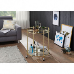 Design Servierwagen Gold Ø 57 cm Beistelltisch