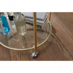 Design Servierwagen Gold Ø 57 cm Beistelltisch