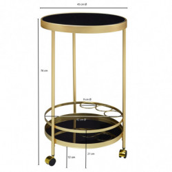 Design Servierwagen Gold Rund Ø 45cm 2 Ebenen