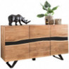 Sideboard 148 x 85 x 43 cm Massiv-Holz Akazie Natur Baumkante Anrichte
