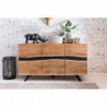 Sideboard 148 x 85 x 43 cm Massiv-Holz Akazie Natur Baumkante Anrichte