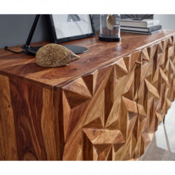 Sideboard 144x72x47 cm Sheesham Massivholz / Metall Anrichte