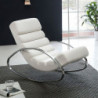 Relaxliege Kunstleder Weiß 61x81x111 cm Schaukelstuhl Wohnzimmer