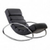 Relaxliege Kunstleder Schwarz 61x81x111 cm Schaukelstuhl Wohnzimmer