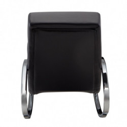 Relaxliege Kunstleder Schwarz 61x81x111 cm Schaukelstuhl Wohnzimmer