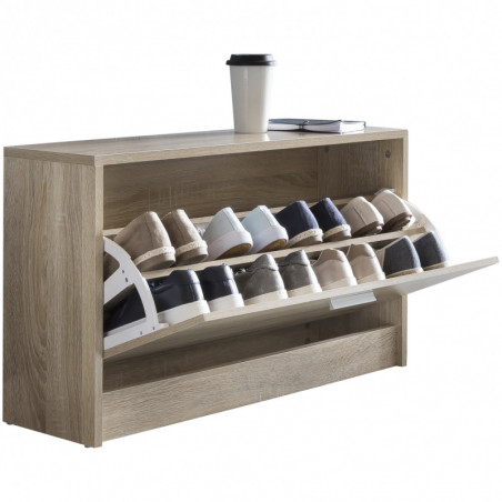 Schuhkipper SPLIT Modern 80 x 47 x 24 cm Holz Schuhregal Weiß 1 Fach