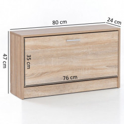 Schuhkipper SPLIT Modern 80 x 47 x 24 cm Holz Schuhregal Weiß 1 Fach