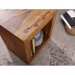 Standregal Massivholz Sheesham 44cm hoch Cube Regal Design Holzregal Naturprodukt Beistelltisch Landhausstil