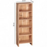 CD Regal MUMBAI Massivholz Akazie Standregal 90 cm hoch CD-Aufbewahrung 5 Fächer Bücherregal natur Landhaus-Stil