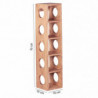 Weinregal MUMBAI Massiv-Holz Akazie Flaschen-Regal Wandmontage für 5 Flaschen Holzregal modern mit Ablage 70 cm