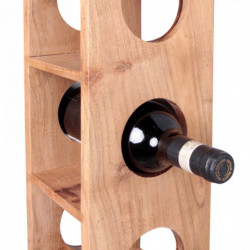 Weinregal MUMBAI Massiv-Holz Akazie Flaschen-Regal Wandmontage für 5 Flaschen Holzregal modern mit Ablage 70 cm