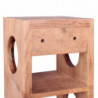 Weinregal MUMBAI Massiv-Holz Akazie Flaschen-Regal Wandmontage für 5 Flaschen Holzregal modern mit Ablage 70 cm