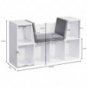 Design Regal mit Sitzfläche 101,5 x 61,5 x 30 cm Weiß Matt